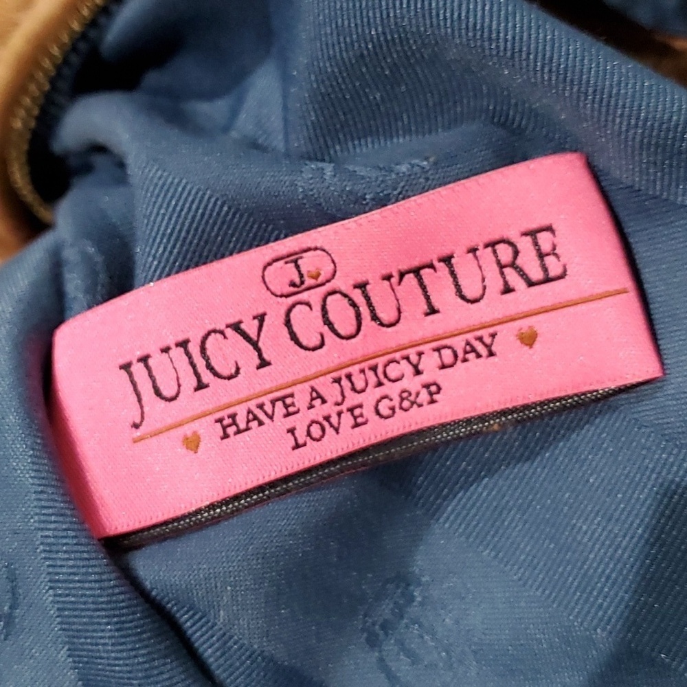 JUICY COUTURE BROWN BAG GOLD CHUNKY CHAIN SHOULDER HOBO PEBBLE LEATHER BOHO CHIC - Picture 12 of 13